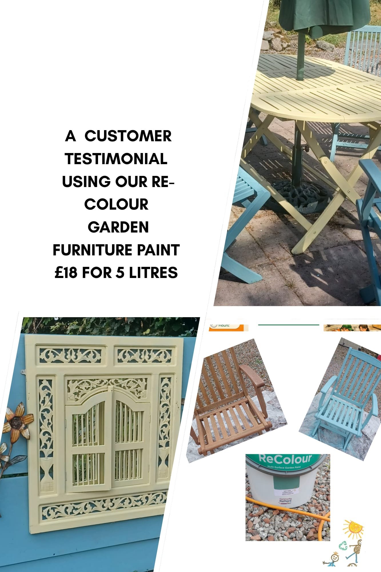 Customer testimonial using ReColour garden furniture paint